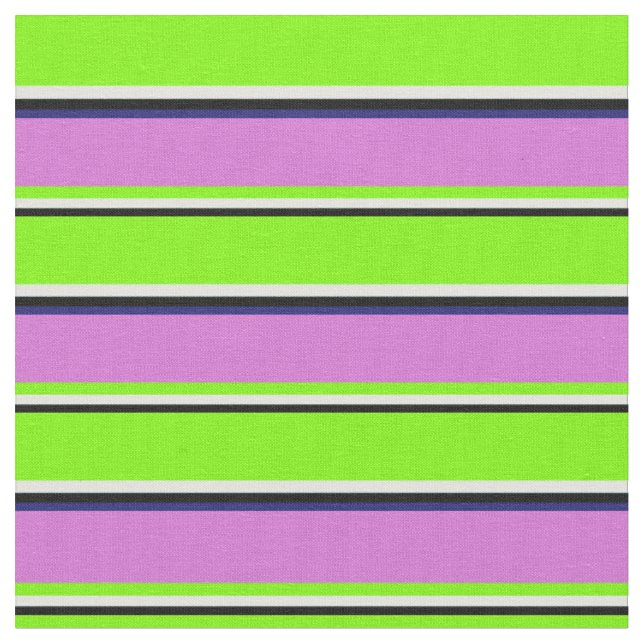Schwarz, leichter Cyan, Grün, Orchid & Midnight Bl Stoff (Nahaufnahme)