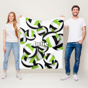 Schwarz, leuchtend grüne Mannschaftsfarben, Volley Fleecedecke