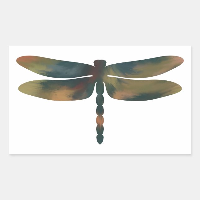 Schwarz-Libelle-Sticker Rechteckiger Aufkleber (Vorderseite)