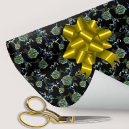 Schwarz Light Neon Glow Xmas String Lights Ornamen Geschenkpapier