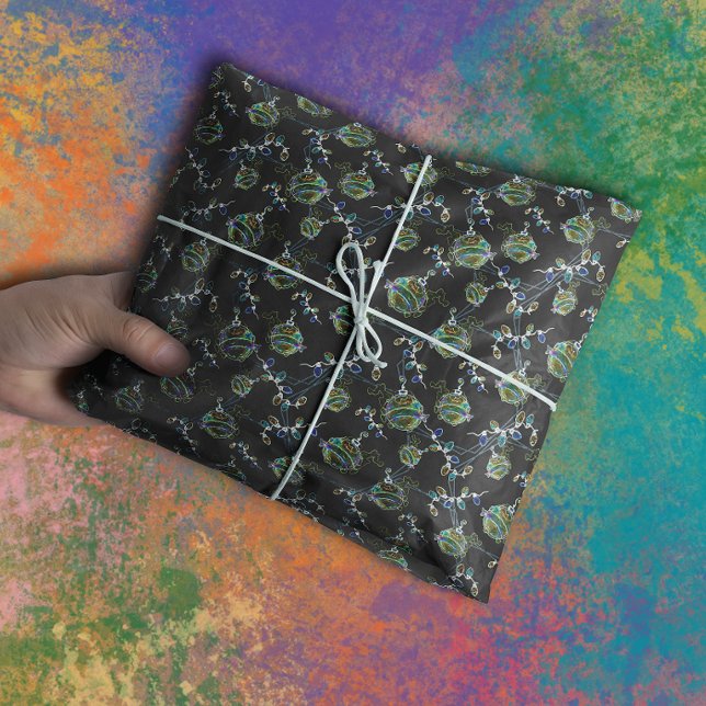 Schwarz Light Neon Glow Xmas String Lights Ornamen Seidenpapier (Von Creator hochgeladen)