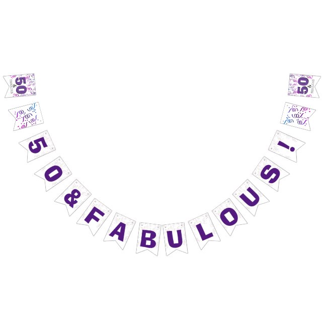 Schwarz-Lila| 50. Geburtstagspartei Wimpelkette (Alle)