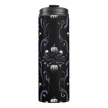 Schwarz-Lila-Gothic-Muster #5 Thermal Tumbler