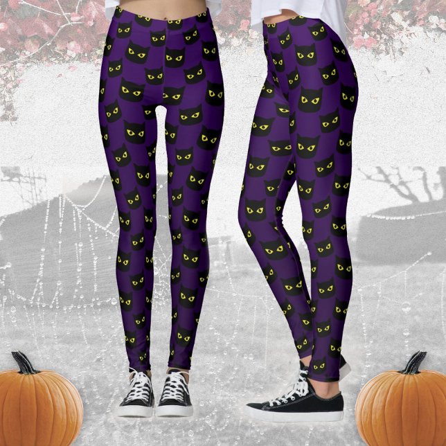 Schwarz-lila Halloween-Muster Leggings (Von Creator hochgeladen)