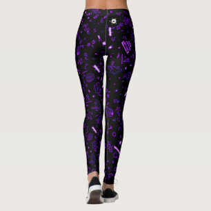 Schwarz Lila Leggings