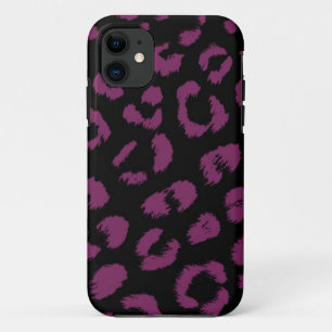 Schwarz-lila Leopardenmuster iPhone 11 Hülle