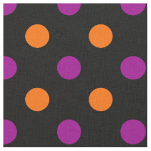 Schwarz Lila Orange Punkte-Muster Stoff
