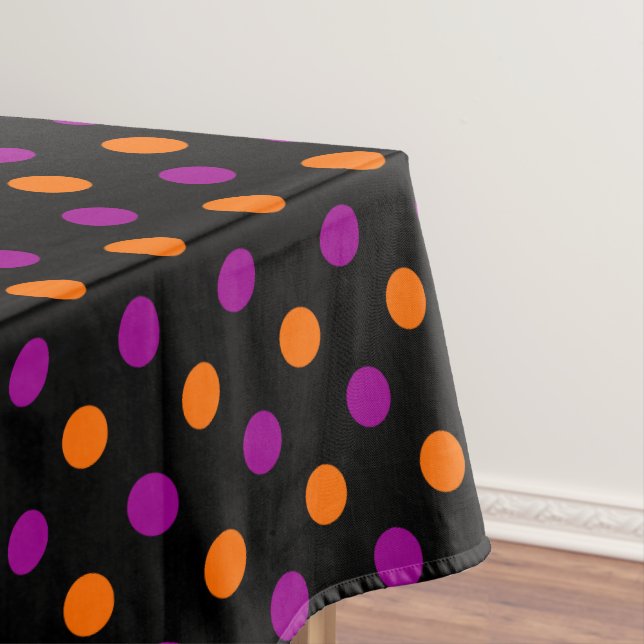 Schwarz Lila Orange Punkte-Muster Tischdecke (Beispiel)