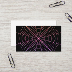 Schwarz-Lila-Orange-Spinnennetz Halloween-Muster Visitenkarte