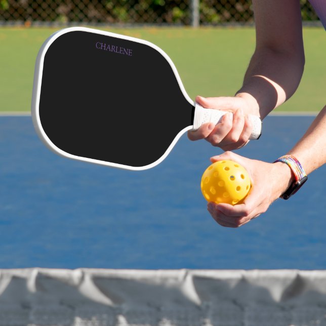 Schwarz-Lila Personalisiertes Pickleball-Paddel Pickleball Schläger (InSitu)