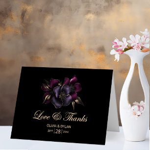 Schwarz-Lila-Rosa-Blumenzehen Dankeskarte