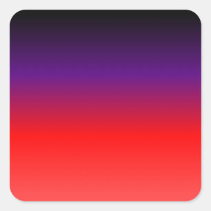 Schwarz, Lila und rot Quadratischer Aufkleber