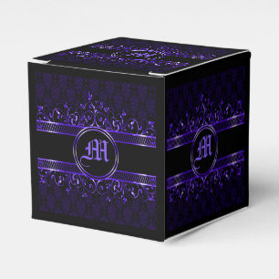Schwarz & Lila Verziert Gothic Mit Monogramm Geschenkschachtel