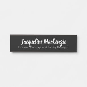 Schwarz lizenzierte Ehe- und Familientherapeutin L Türschild