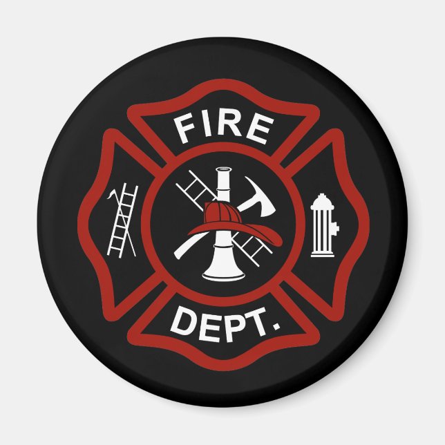 Schwarz-Malteser Kreuzsymbol auf schwarzem Hinterg Magnet (Vorne)