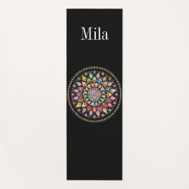 Schwarz, Mandala-Hintergrund Yogamatte