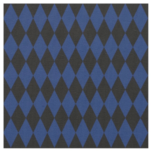 Schwarz & Marineblaue Harlekin-Diamanten Stoff (Nahaufnahme)