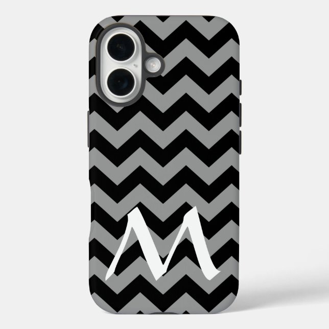 Schwarz-Marokkanischer Moods Chevrons mit Monogram Case-Mate iPhone Hülle (Rückseite)