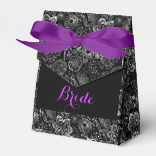 Schwarz/Metallisch-Silberne, monogrammatikalisch Geschenkschachtel