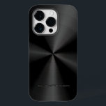 Schwarz-Metallisches Muster aus Edelstahl Look 3 Case-Mate iPhone Hülle<br><div class="desc">Schwarz glänzende Metallmuster Edelstahl-Look. Benutzerdefiniertes und optionales Monogramm Das ist ein Bild von Edelstahlmustern und kein echtes Metall. Verfügbar über andere Produkte</div>