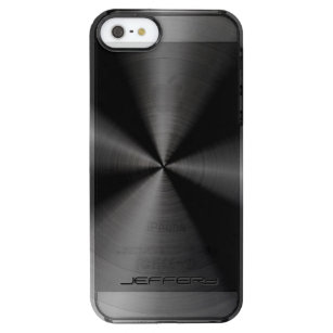 Schwarz-Metallisches Muster aus Edelstahl Look 3 Durchsichtige iPhone SE/5/5s Hülle