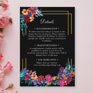 Schwarz-Mexikanisch-Fiesta-Blumenzettel Begleitkarte