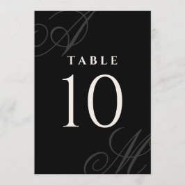 Schwarz-Minimal-Elegant-Monogramm-Tischnummern