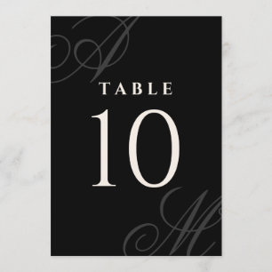 Schwarz-Minimal-Elegant-Monogramm-Tischnummern