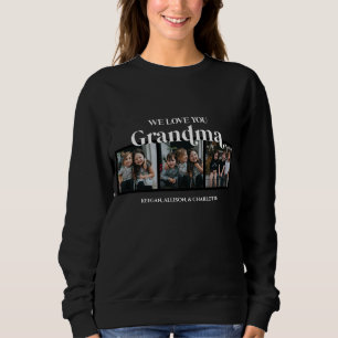 Schwarz Minimal Retro Wir Liebe Sie Oma 3 Bild Sweatshirt