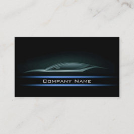 Schwarz-Minimalistisch-Cyan-Line-Auto-Dunkelzeichn Visitenkarte