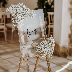 Schwarz-Minimalistisch-Handschrift-Hochzeit Acrylschild