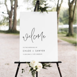 Schwarz-Minimalistisch-Handschrift-Hochzeit Poster