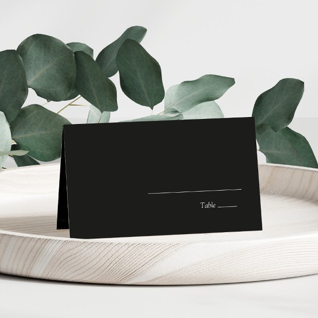 Schwarz Minimalistisch Moderne Elegante Hochzeit Platzkarte (Von Creator hochgeladen)