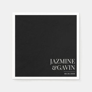 Schwarz Minimalistisch Moderne Personalisierte Hoc Serviette