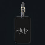 Schwarz-Minimalistisch-Monogramm Gepäckanhänger<br><div class="desc">Schwarz-Minimalistisch-Monogramm</div>