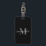 Schwarz-Minimalistisch-Monogramm Gepäckanhänger<br><div class="desc">Schwarz-Minimalistisch-Monogramm</div>