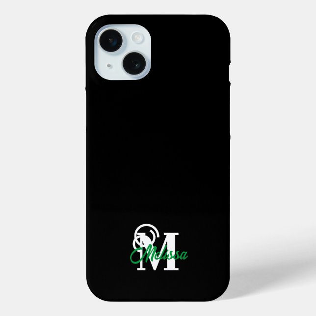 Schwarz-minimalistisch-monogrammatisch Case-Mate iPhone Hülle (Rückseite)