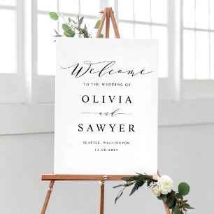 Schwarz-Minimalistisch-Script-Hochzeit Poster