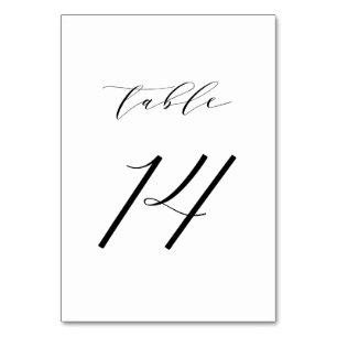Schwarz-Minimalistisch-Script-Hochzeit-Tischnummer Tischnummer