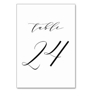 Schwarz-Minimalistisch-Script-Hochzeit-Tischnummer Tischnummer
