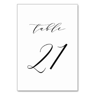 Schwarz-Minimalistisch-Script-Hochzeit-Tischnummer Tischnummer