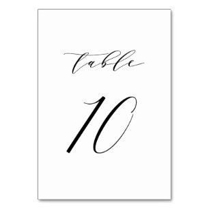 Schwarz-Minimalistisch-Script-Hochzeit-Tischnummer Tischnummer