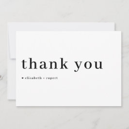 Schwarz-Minimalistisch-Serif-Script-Typografie Dankeskarte