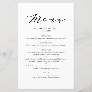 Schwarz-Minimalistische Dainty-Script-Hochzeitkart