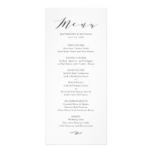 Schwarz-Minimalistische Dainty-Script-Hochzeitkart Werbekarte