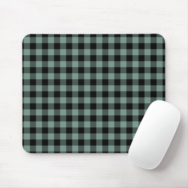 Schwarz & Minze Quadrat Minimales Abstraktes Muste Mousepad (Mit Mouse)