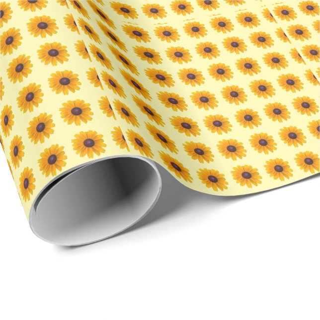 Schwarz-mit Augen Susan Blume Wrapping Paper Geschenkpapier (Rolleneckpunkt)