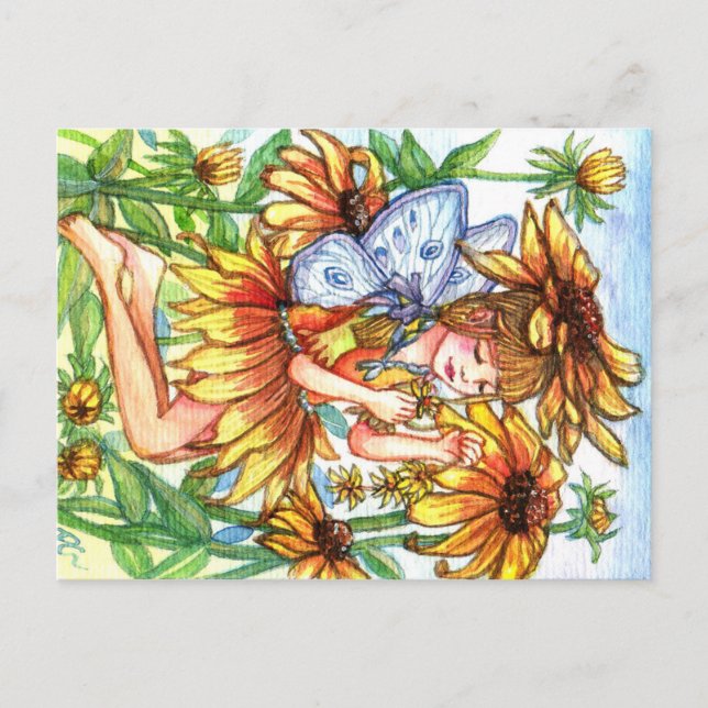 Schwarz-mit Augen Susan Fairy Postkarte (Vorderseite)