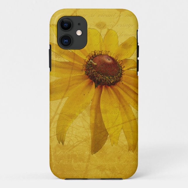Schwarz-Mit Augen Susan-Wildblume Case-Mate iPhone Hülle (Rückseite)