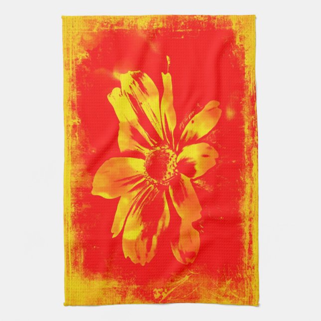 Schwarz-Mit Augen Susan Wildblume - Digitale Kunst Geschirrtuch (Vertikal)
